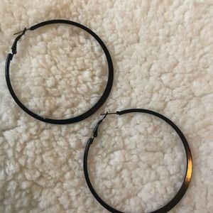 EXPRESS Black Hoop Earrings